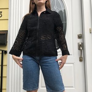 Coldwater Creek black sheer zip jacket